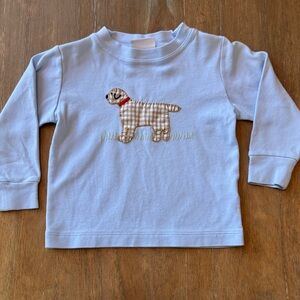 Charming Light Blue Kids Long Sleeve Shirt with Dog Design